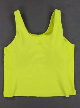 Reebok Womens XXL Neon Yellow High Neck Cropped Workout Tank Top Sports Bra